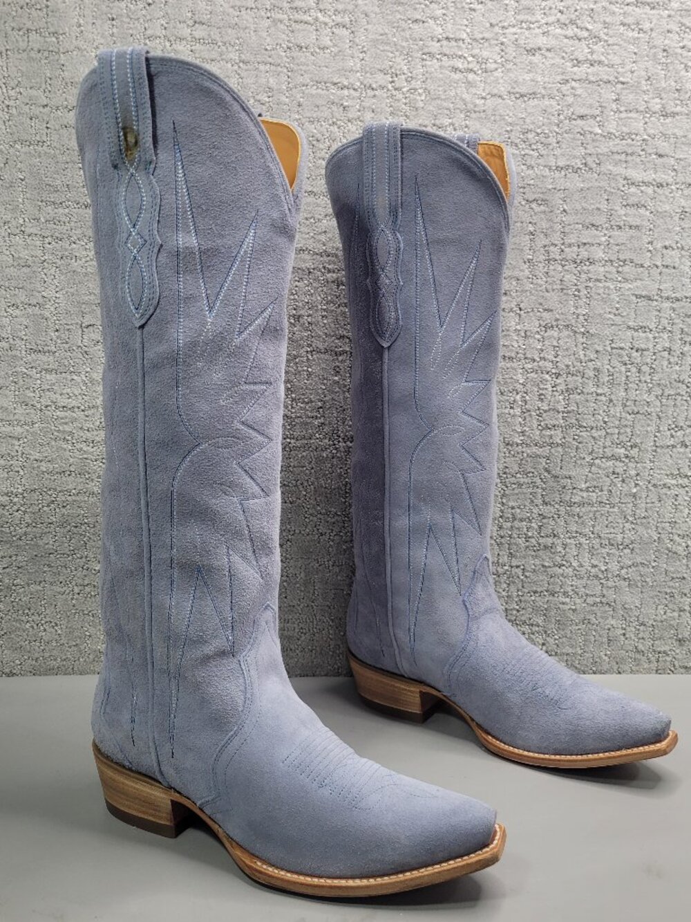 Tecovas The Loretta Women's Size US 9B Chambray Suede Cowgirl Boots.